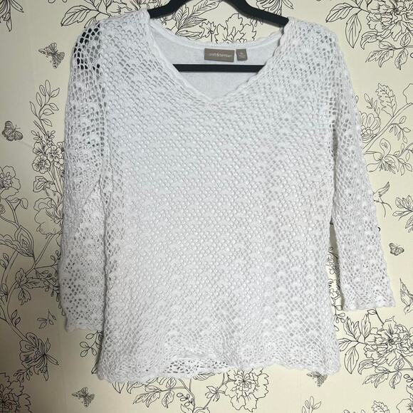 Croft barrow white crochet top - Picture 1 of 6